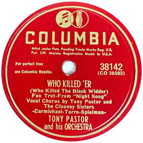 Tony Pastor At A Sidewalk Penny Arcade 10in Shellac 78 RPM Columbia 38142 Vintag - Picture 4 of 4